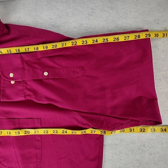 Izod Men's Magenta Cotton Blend Twill Dress Shirt Size 18.5 Tall (35/36) - Picture 8 of 13